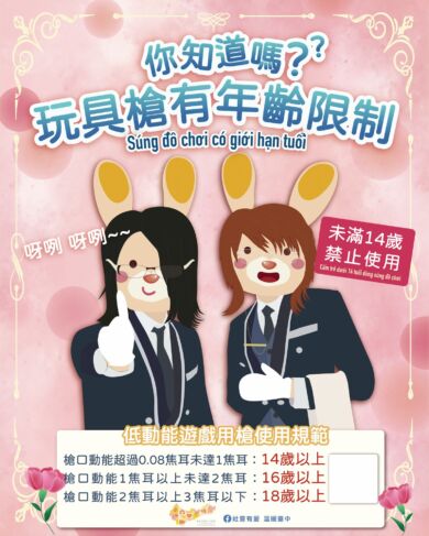 【宣導】玩具用槍 (低動能玩具槍)安全宣導