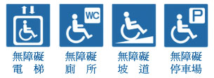 無障礙設施-包含電梯,廁所,坡道及停車場